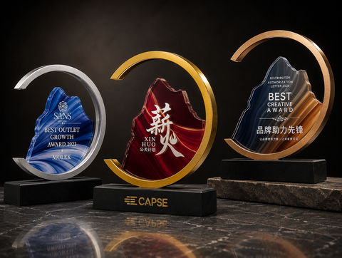 Orbit Halo Merit Award - custom acrylic awards with your logo